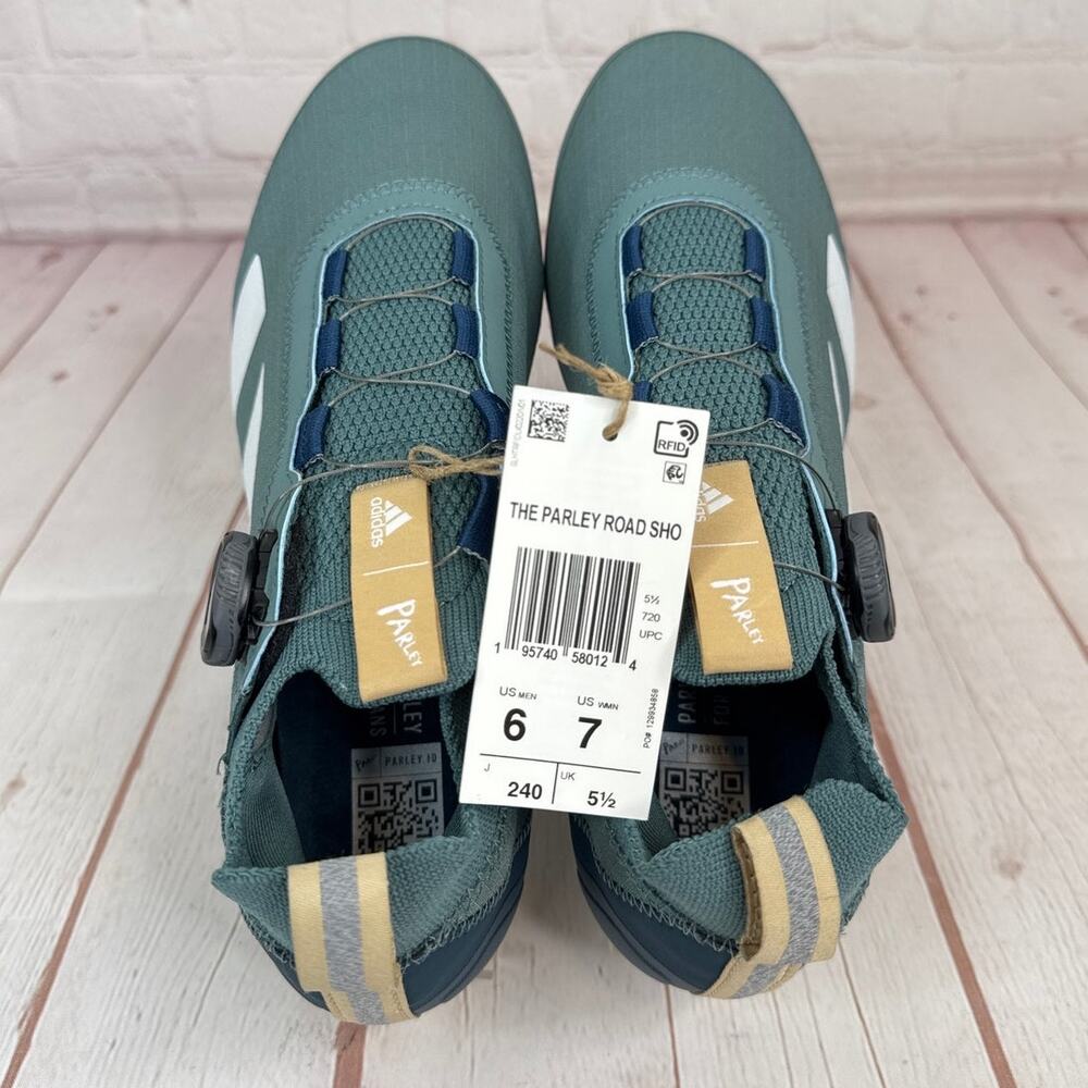 Adidas x Parley Road BOA Cycling Shoes 'Hazy Emerald' M Sz 6/W Sz 7 (GX8931) - Picture 8 of 11